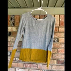Medium Old Navy yellow gray color block sweater